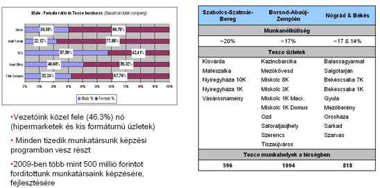 A Tesco munkahelyteremtése a munkanélküliség átlal leginkább súlytott településeken: