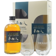 Akashi japán whisky ajándékcsomag 2 db pohárral