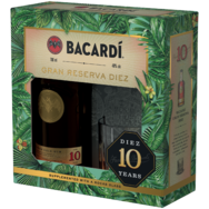 Bacardí Gran Reserva Diez 10 éves rum ajándékcsomag 1 db pohárral