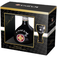 Zwack Unicum keserűlikőr ajándékcsomag 1 db pohárral