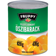 Fruppy felezett, hámozott őszibarackbefőtt