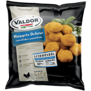 valdor Nuggets Deluxe gyorsfagyasztott, készre sütött csirkemellfilé cornflakes panírban