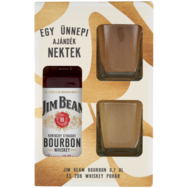 Jim Beam Bourbon whiskey ajándékcsomag 2 db pohárral