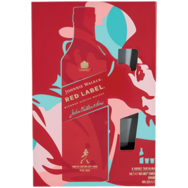 Johnnie Walker Red Label whisky ajándékcsomag 2 db pohárral