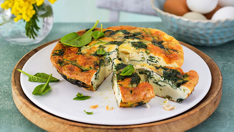 Spenótos frittata mozzarellával (laktózmentes)