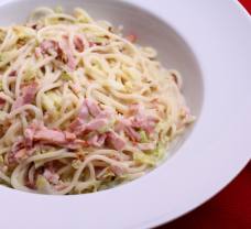 Kelkáposztás carbonara spagetti