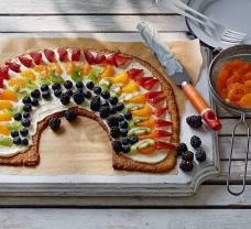 Szivárványos gyümölcspizza